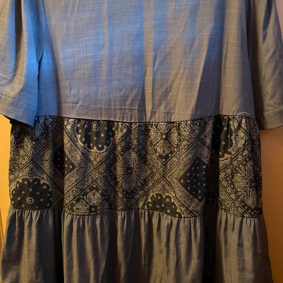 Blue and Black Patterned Dress - Picture 1 of 4